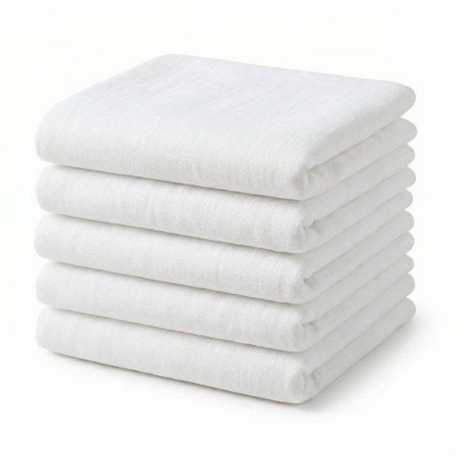10-er Set Mullwindeln – 100% Baumwolle, Gebleicht | TB 36