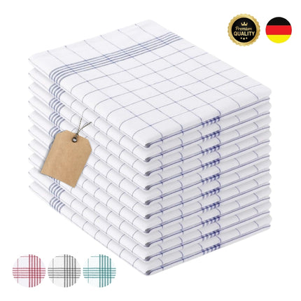 Geschirrtuch Klassik Azur (Blau) – 50 x 70 cm | 100% Baumwolle | Gastronomiequalität