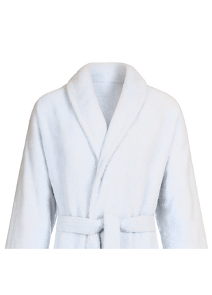 Bademantel - 100% Baumwolle (Walkfrottee) (Weiß) mit Schallkragen, 400 g/qm, L/XL
