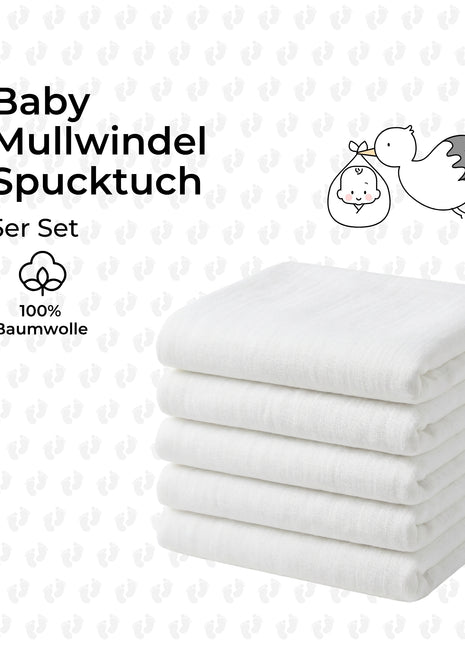 Mullwindeln – 100% Baumwolle, Gebleicht | TB 36