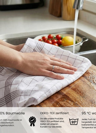 Geschirrtuch Klassik Anthrazit – 50 x 70 cm | 100% Baumwolle | Gastronomiequalität