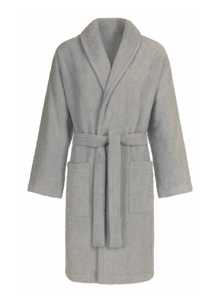 Bademantel - 100% Baumwolle (Walkfrottee) (Weiß) mit Schallkragen, 400 g/qm, L/XL