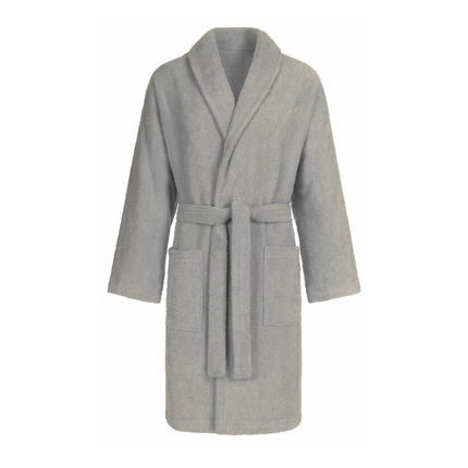 Bademantel - 100% Baumwolle (Walkfrottee) (Weiß) mit Schallkragen, 400 g/qm, L/XL