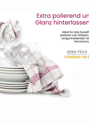 Geschirrtuch Klassik Rot – 50 x 70 cm | 100% Baumwolle | Gastronomiequalität