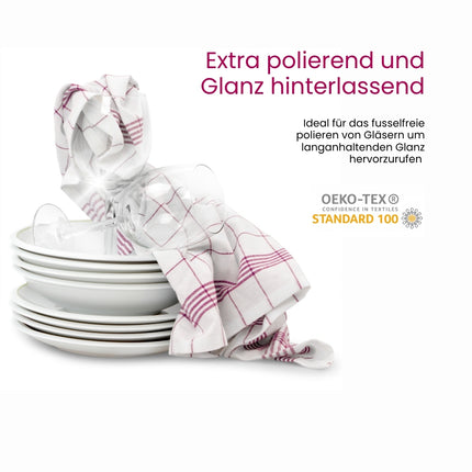 Geschirrtuch Klassik Rot – 50 x 70 cm | 100% Baumwolle | Gastronomiequalität