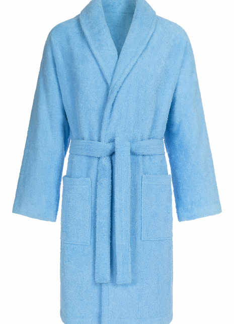 Bademantel - 100% Baumwolle (Walkfrottee) (Weiß) mit Schallkragen, 400 g/qm, L/XL