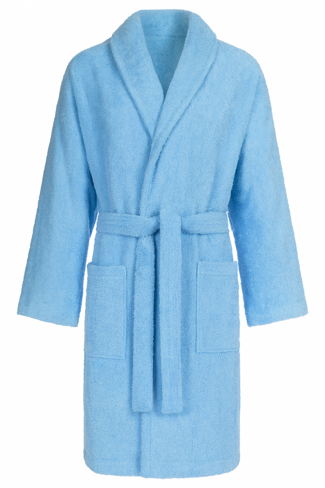 Bademantel - 100% Baumwolle (Walkfrottee) (Weiß) mit Schallkragen, 400 g/qm, L/XL