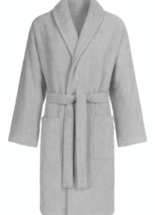 Bademantel - 100% Baumwolle (Walkfrottee) (Weiß) mit Schallkragen, 400 g/qm, L/XL
