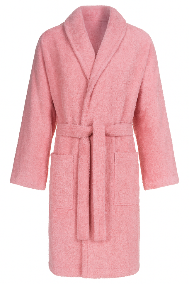 Bademantel - 100% Baumwolle (Walkfrottee) (Weiß) mit Schallkragen, 400 g/qm, L/XL